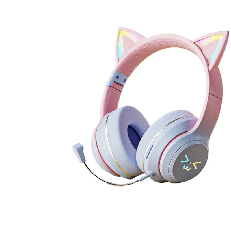 Cat Ear Bluetooth Headset Led - Headphone Bluetooth Nirkabel Bentuk Telinga Kucing,