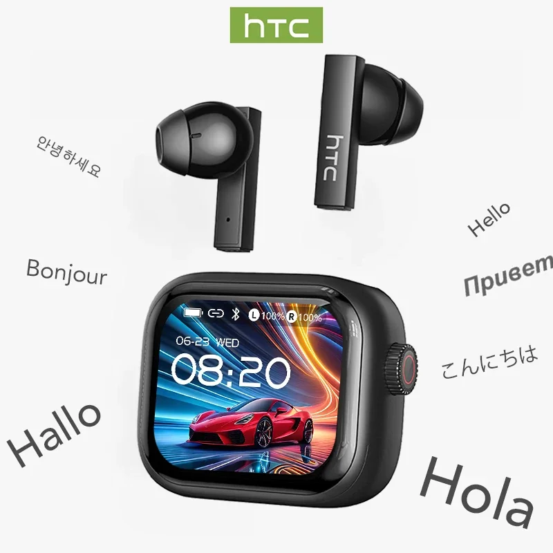Tws Earbuds Bluetooth 5.3 - Layar Ultra HD HTC NE40 Earphone