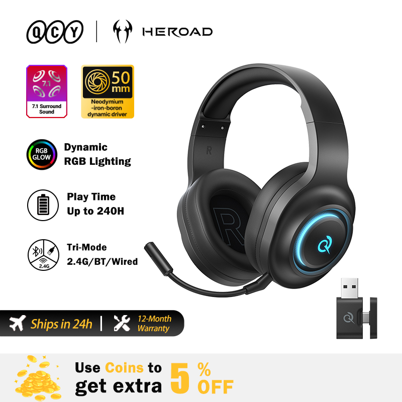 Gaming Headset With Mic Rgb - Headset Gaming QCY Heroad V200 dengan