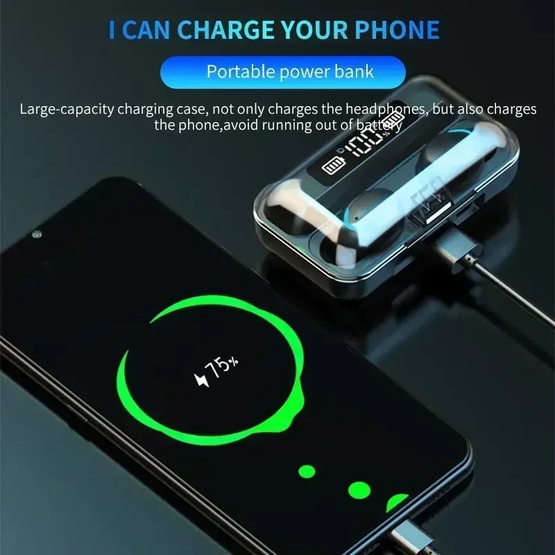 Headphone Bluetooth 9D Stereo  - Tws Earbuds Bluetooth 5.3 ulasan dan harga