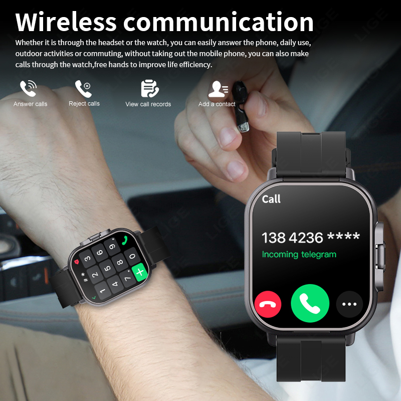 LIGE Jam Tangan Pintar 2 in 1  - Tws Earbuds Bluetooth 5.3 ulasan dan harga