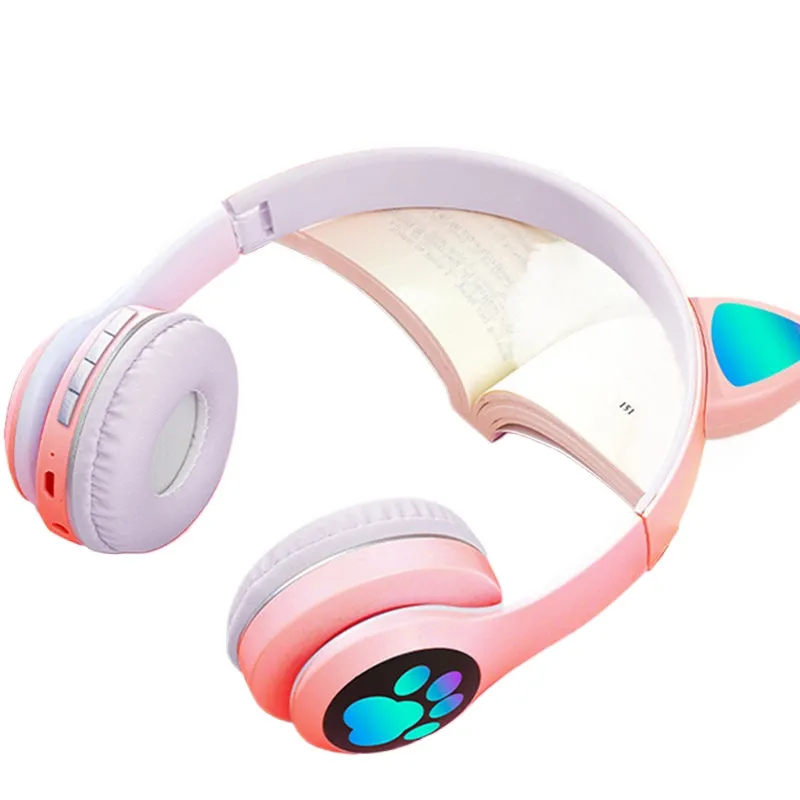 Headphone Nirkabel Bentuk Teli - Cat Ear Bluetooth Headset Led ulasan dan harga