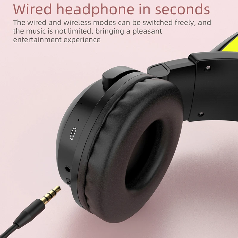 ZW068 Headphone Bluetooth Head - Cat Ear Bluetooth Headset Led ulasan dan harga