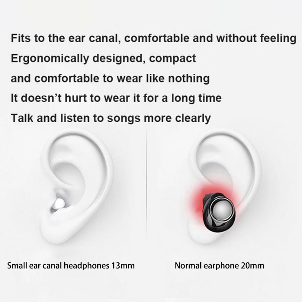 Earphone Mini tak terlihat, he - Tws Earbuds Bluetooth 5.3 ulasan dan harga
