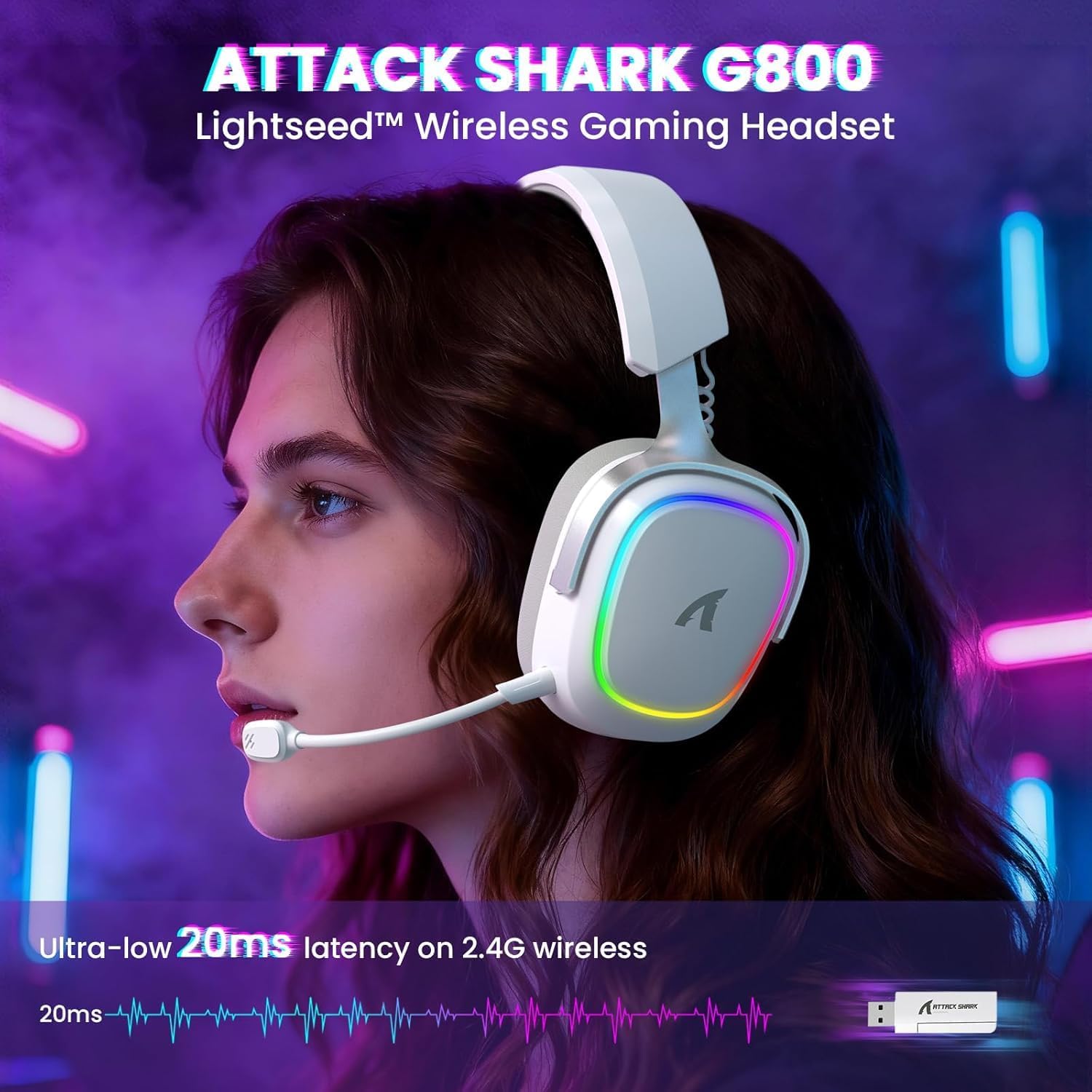 ATTACK SHARK G800 Headset Gami - Gaming Headset With Mic Rgb ulasan dan harga