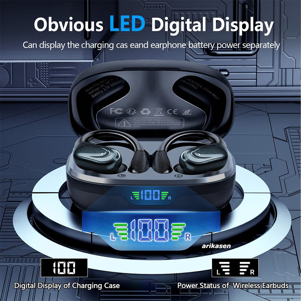 Earbud olahraga Bluetooth 5.3  - Anc Wireless Over Ear Headphones ulasan dan harga