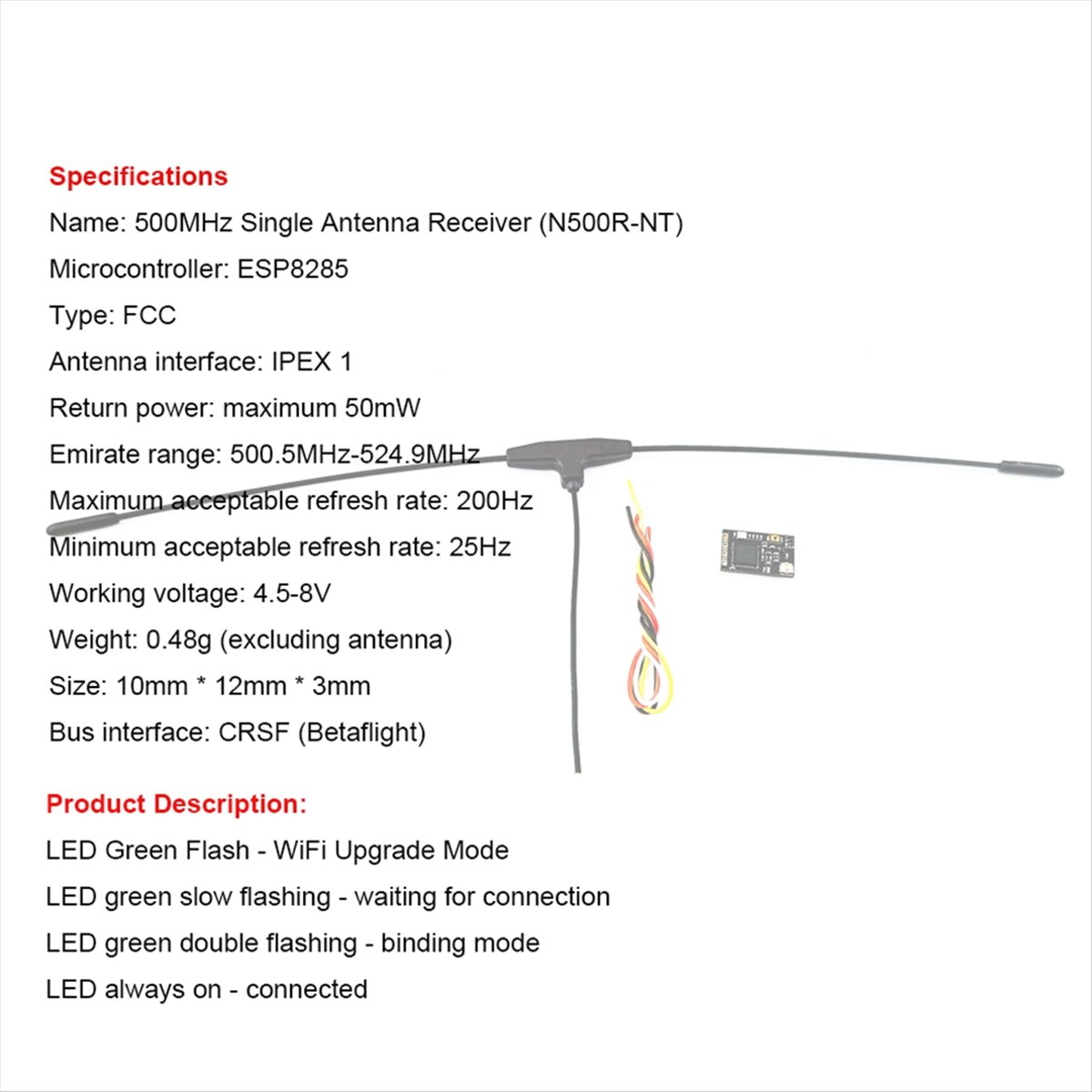 Penerima 500MHz 500.5MHz-524.9 - Drones ulasan dan harga