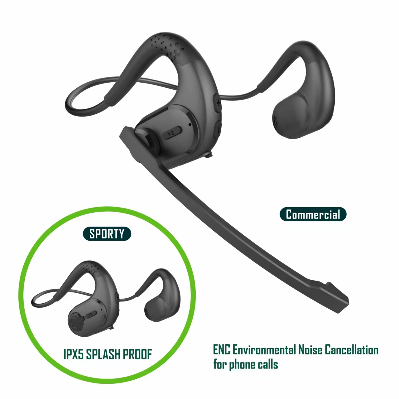 Headphone Konduksi Udara Terbu - Open Ear Air Conduction Headphones ulasan dan harga