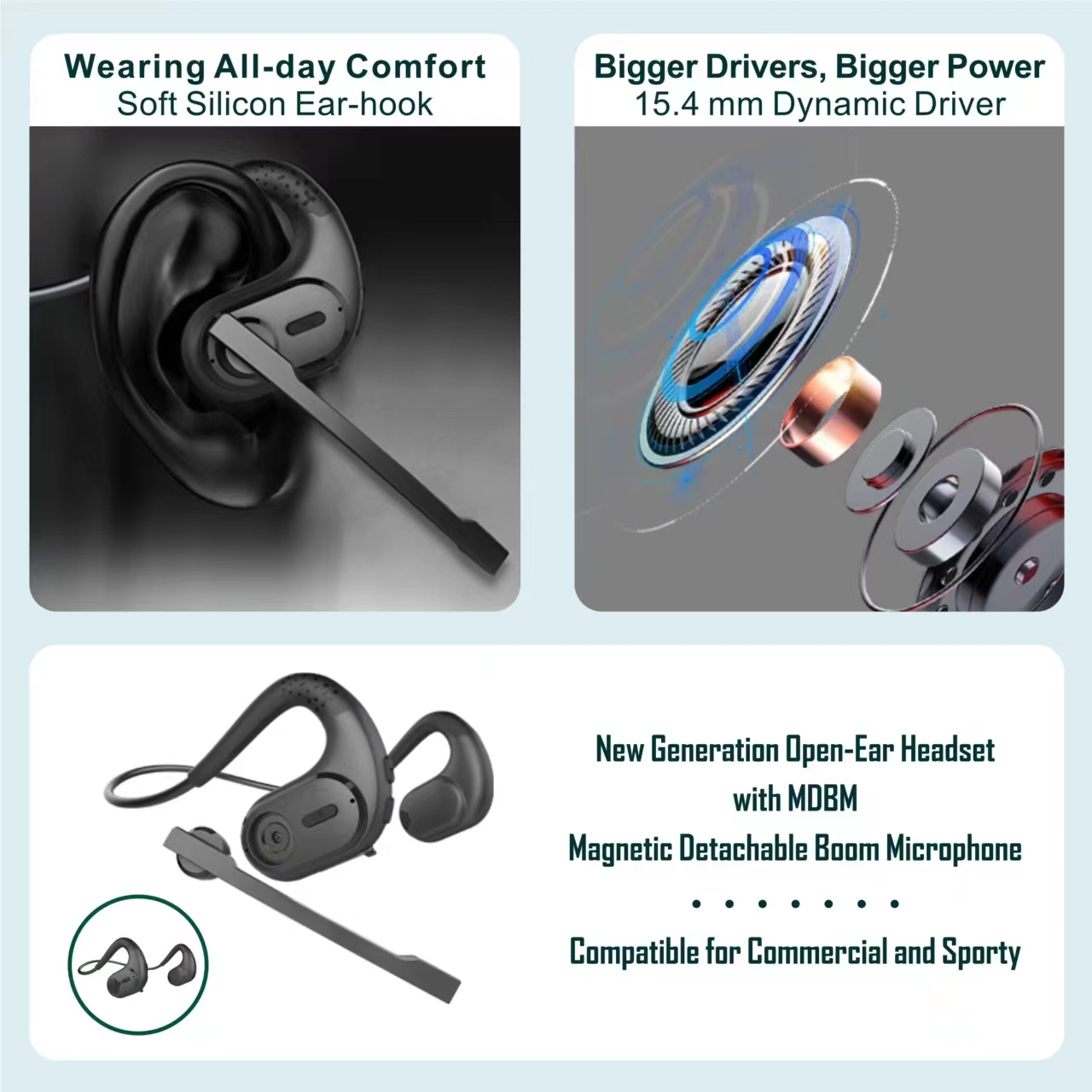 Headphone Konduksi Udara Terbu - Open Ear Air Conduction Headphones ulasan dan harga